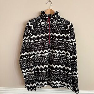 EDDIE BAUER patterned fleece 1/4 zip size XL